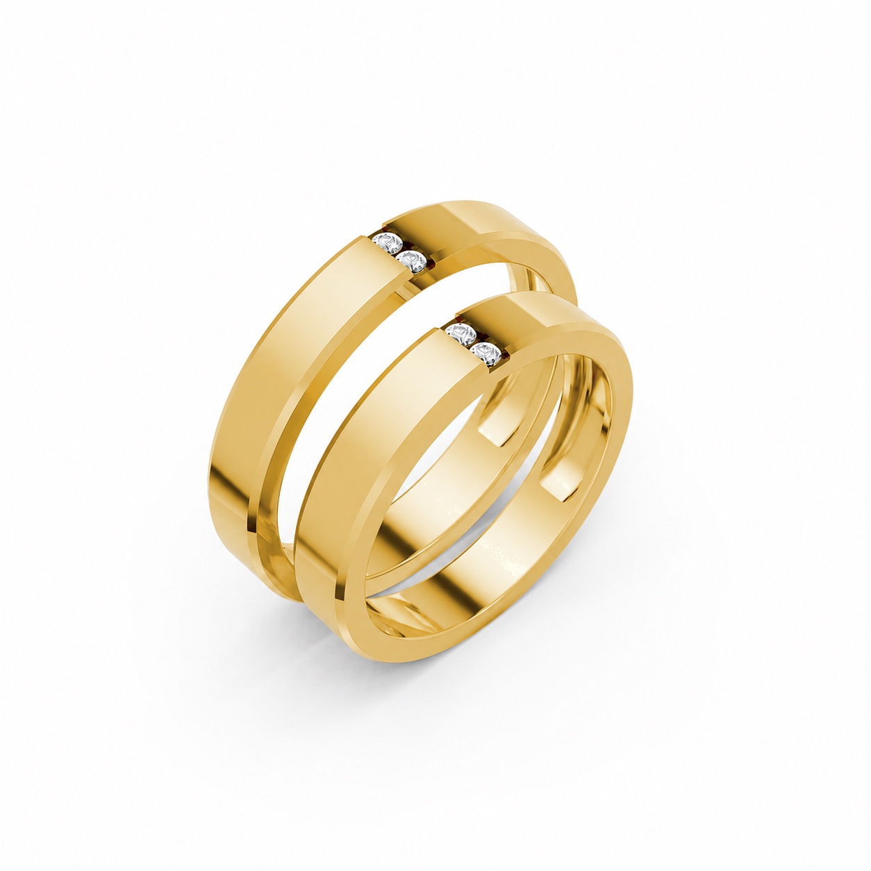 Nhẫn cưới A194 màu Vàng Gold thiết kế tinh tế, sang trọng