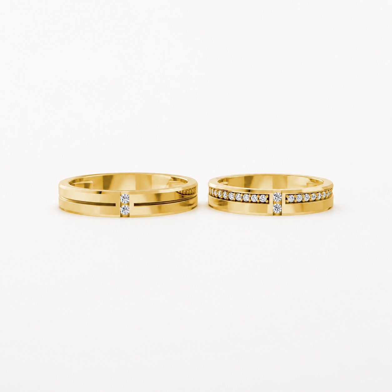 NHẪN CƯỚI A195 Vàng Gold vàng 10K/14K/18K/607 cao cấp, thanh lịch