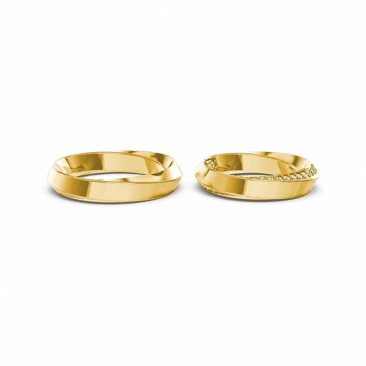 Nhẫn cưới A196 màu Vàng Gold thiết kế tinh xảo, độc đáo