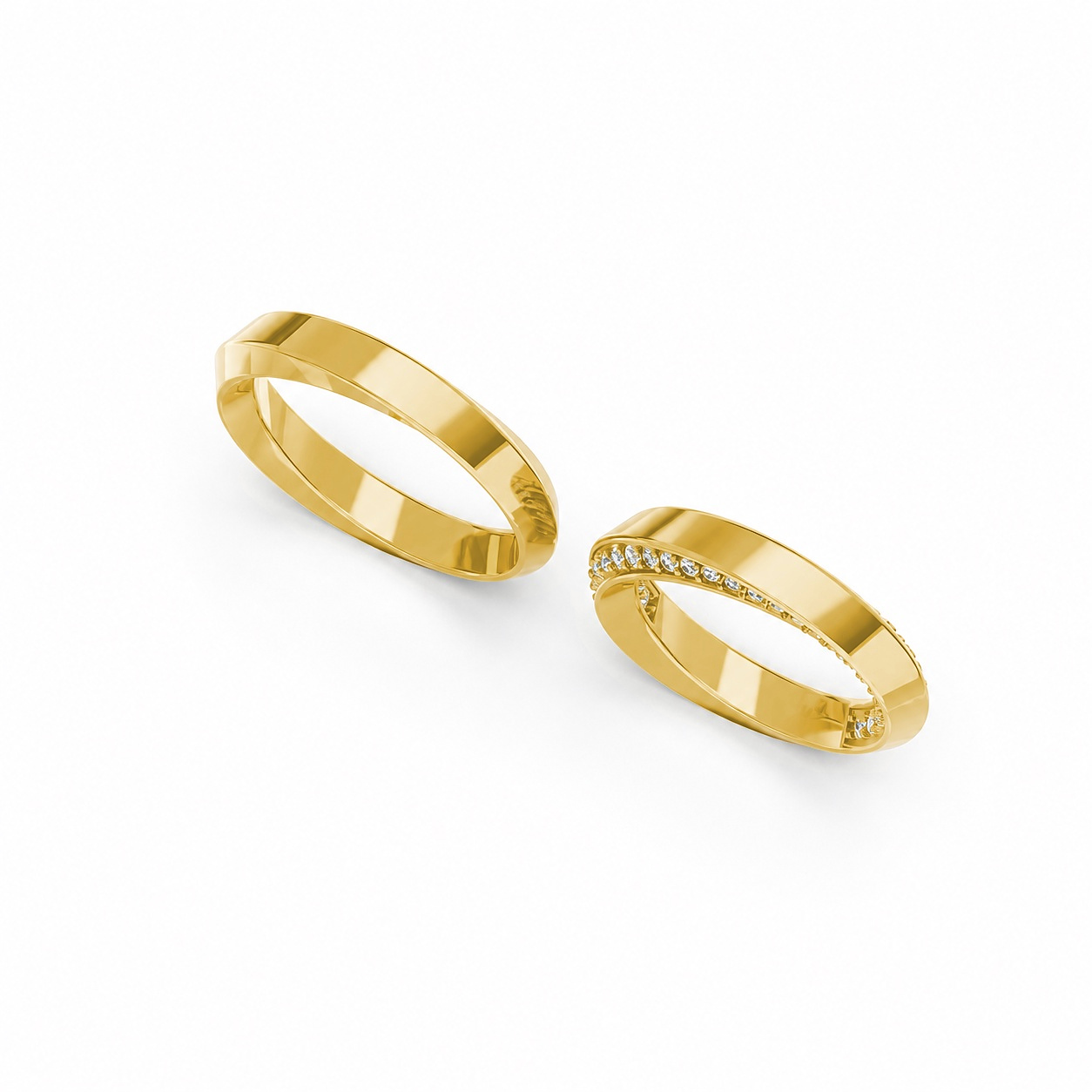Nhẫn cưới A196 màu Vàng Gold vàng 10K/14K/18K/607 cao cấp, thanh lịch
