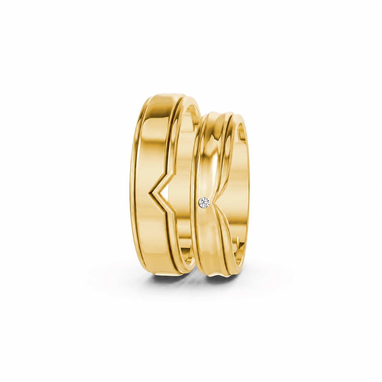 NHẪN CƯỚI A197 Vàng Gold thiết kế phá cách, sang trọng