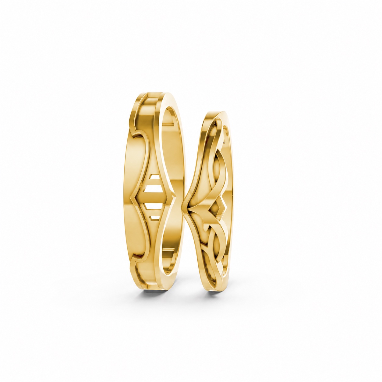 Nhẫn cưới A198 màu Vàng Gold vàng 10K/14K/18K/607 cao cấp, thanh lịch
