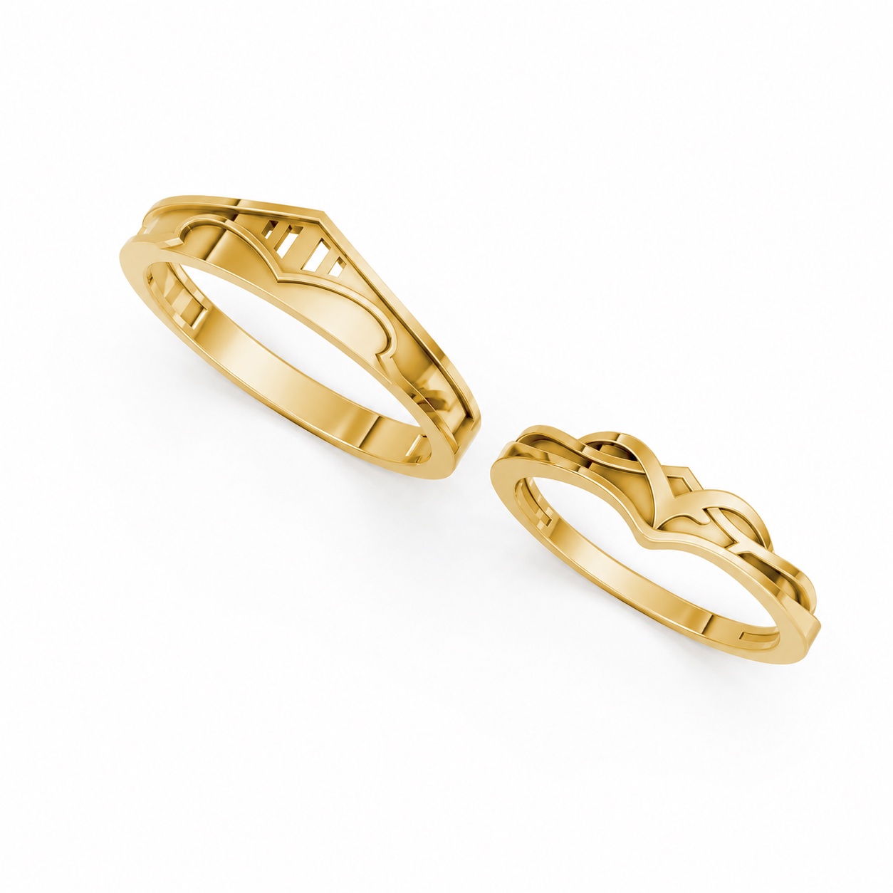 Nhẫn cưới A198 màu Vàng Gold thiết kế tinh xảo, độc đáo