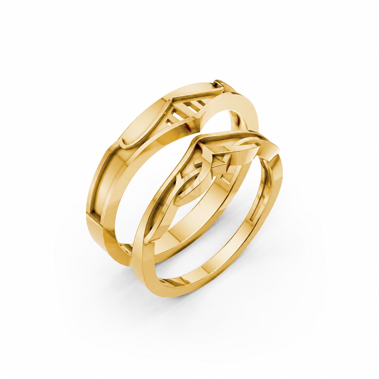 Nhẫn cưới A198 màu Vàng Gold thiết kế tinh tế, sang trọng