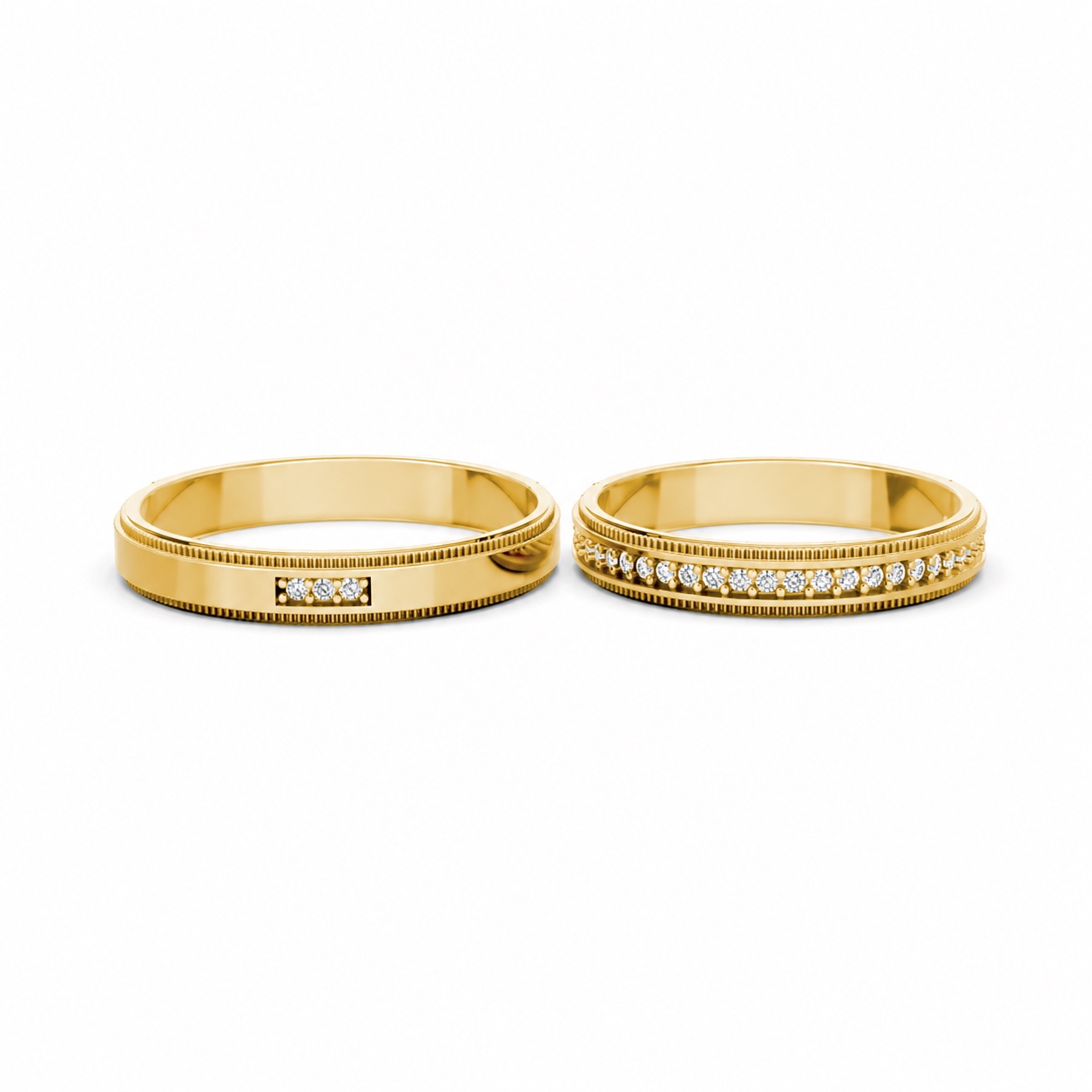 Nhẫn cưới A201 màu Vàng Gold vàng 10K/14K/18K/607 cao cấp, thanh lịch