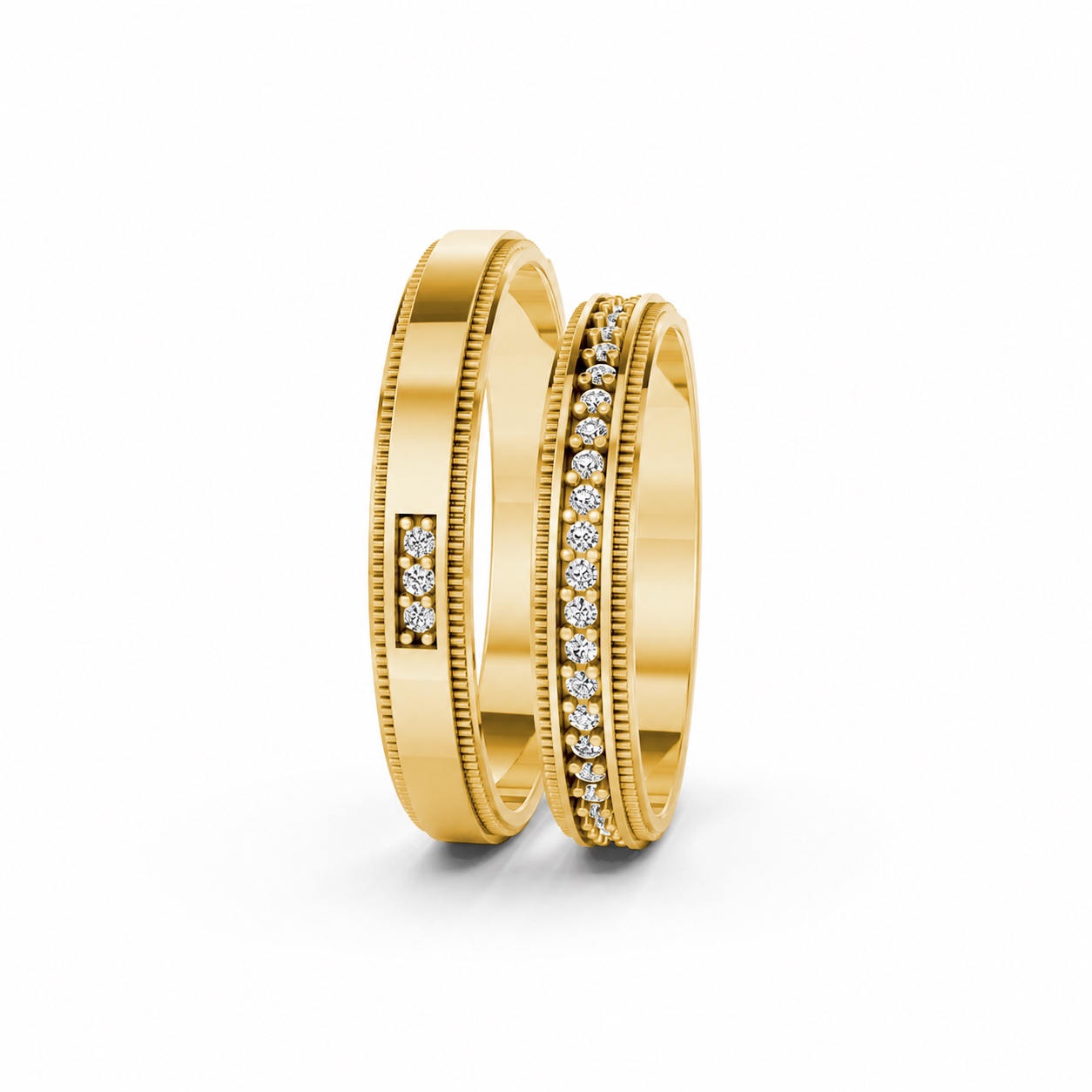 Nhẫn cưới A201 màu Vàng Gold thiết kế phá cách, sang trọng