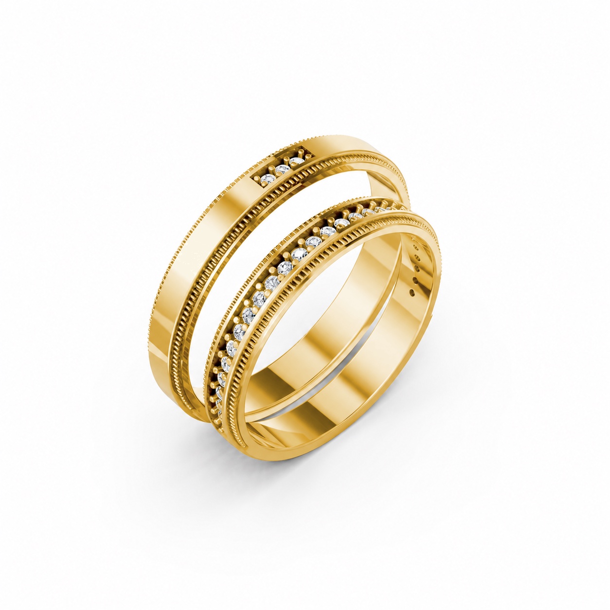 Nhẫn cưới A201 màu Vàng Gold thiết kế tinh tế, sang trọng