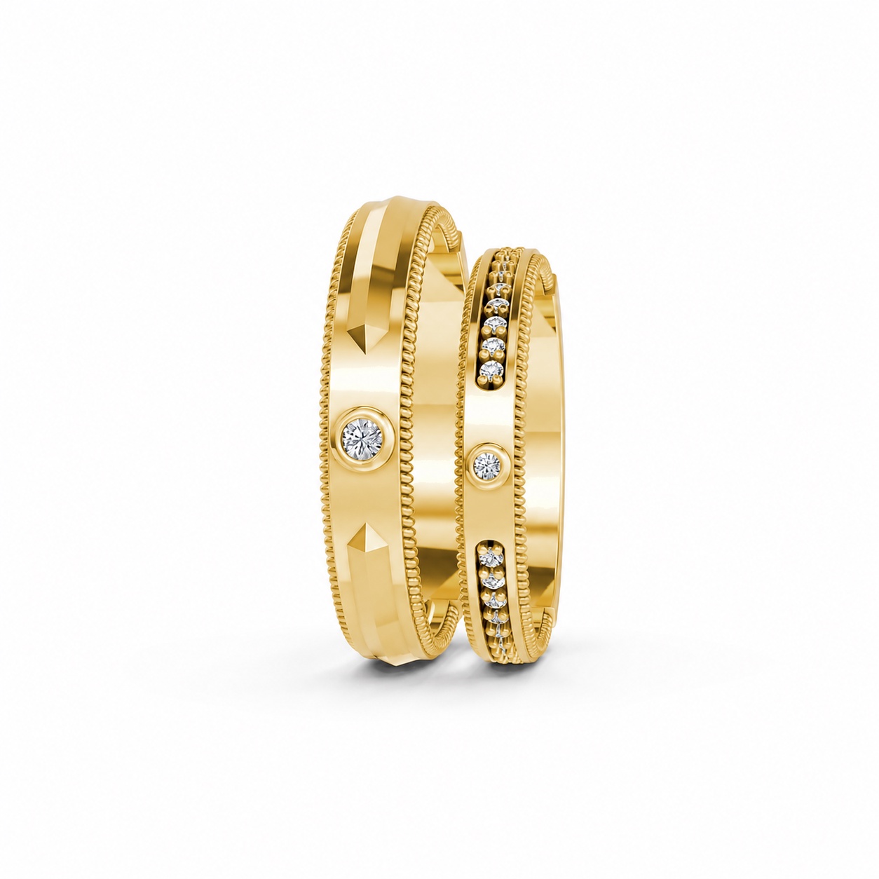 Nhẫn cưới A202 màu Vàng Gold vàng 10K/14K/18K/607 cao cấp, thanh lịch