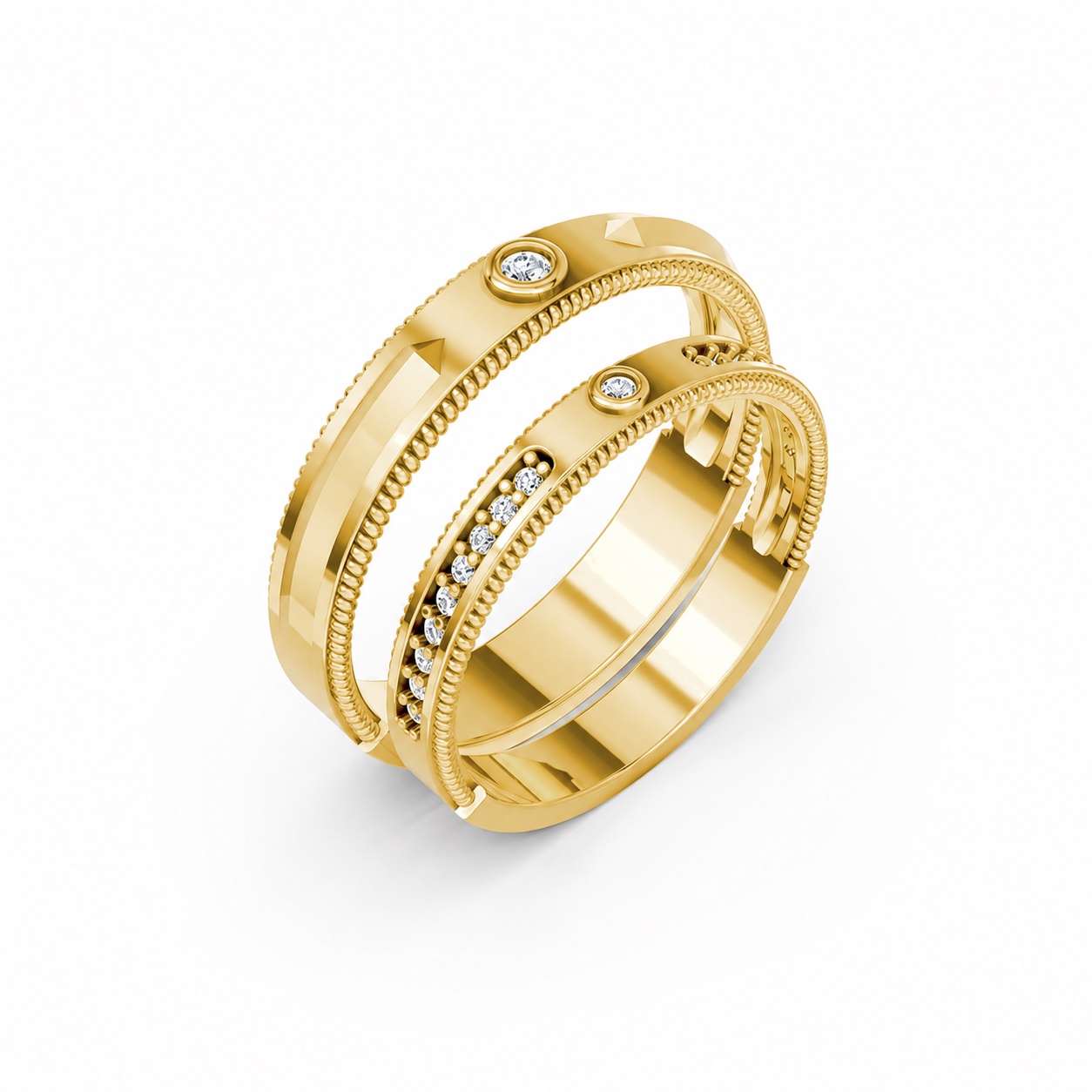 Nhẫn cưới A202 màu Vàng Gold thiết kế tinh tế, sang trọng