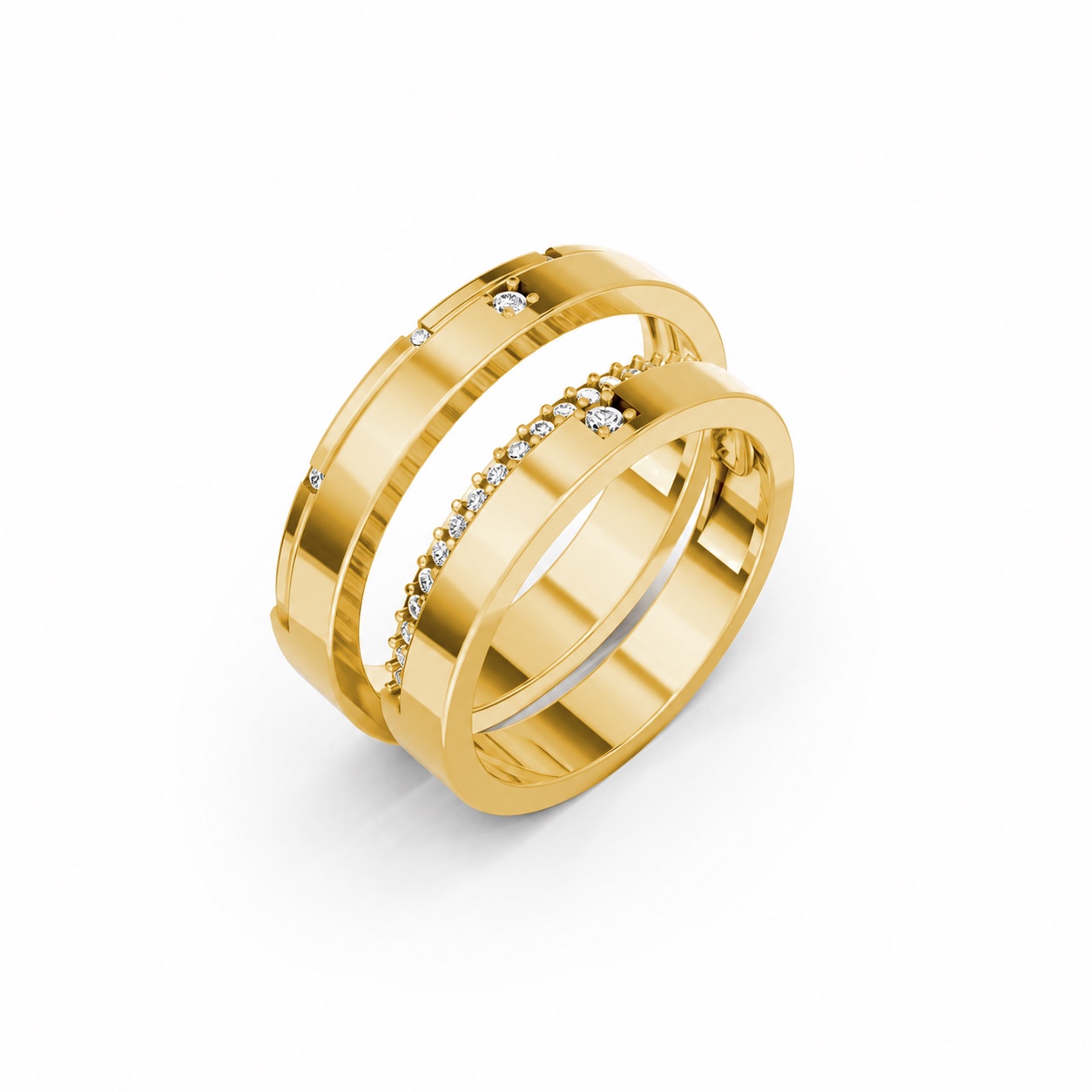 Nhẫn cưới A205 màu Vàng Gold thiết kế tinh tế, sang trọng