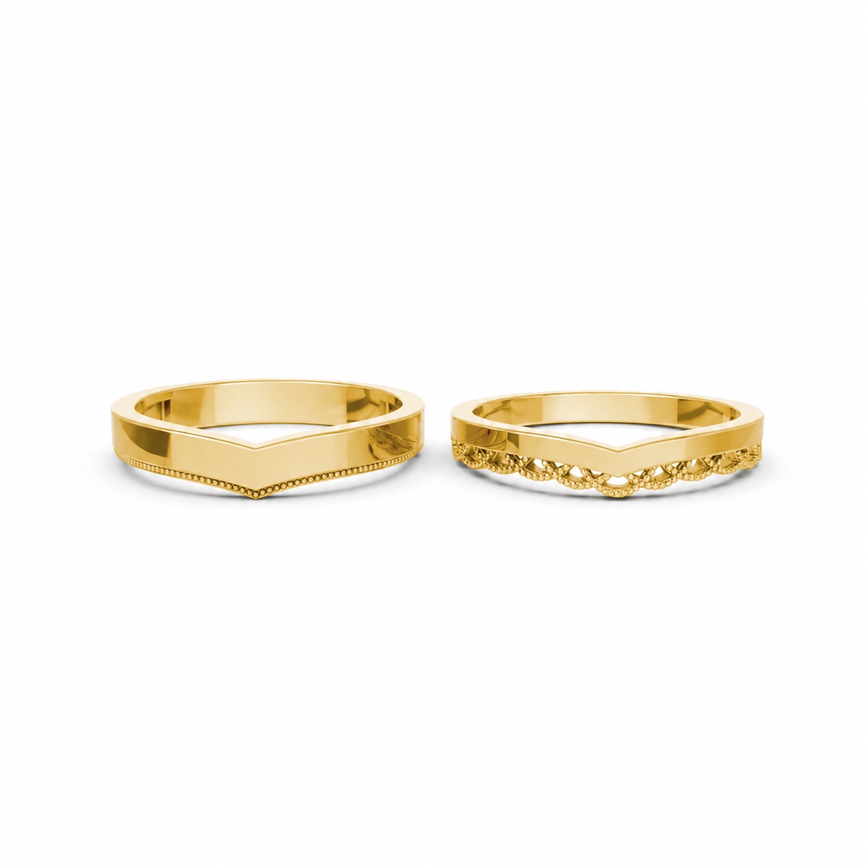 Nhẫn cưới A206 màu Vàng Gold thiết kế phá cách, sang trọng