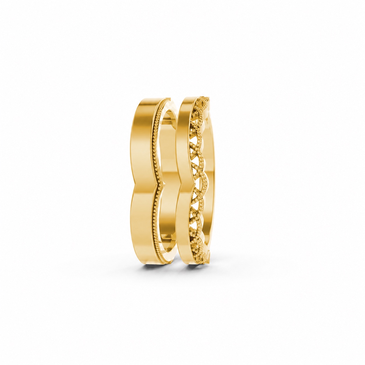 Nhẫn cưới A206 màu Vàng Gold vàng 10K/14K/18K/607 cao cấp, thanh lịch