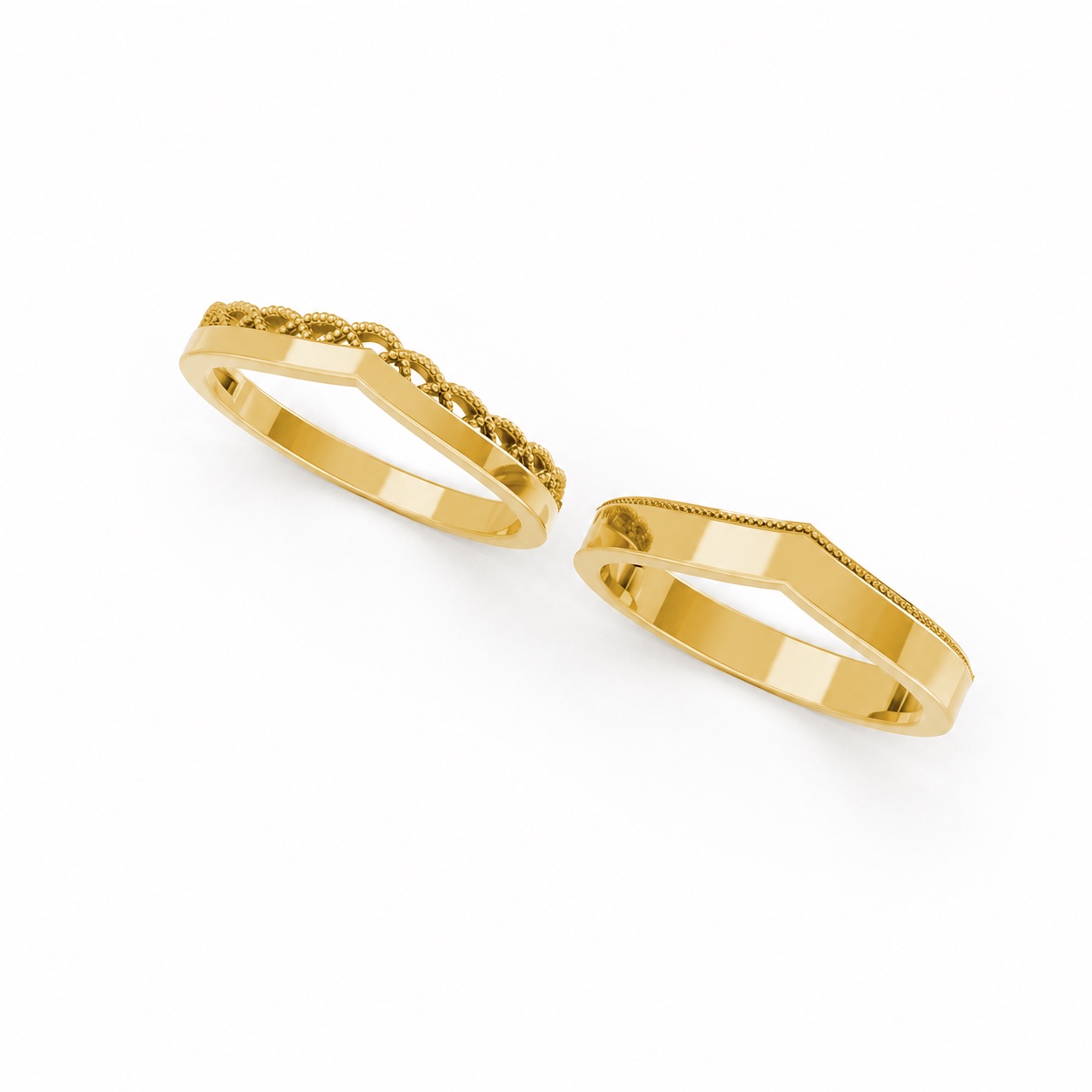 Nhẫn cưới A206 màu Vàng Gold thiết kế tinh xảo, độc đáo