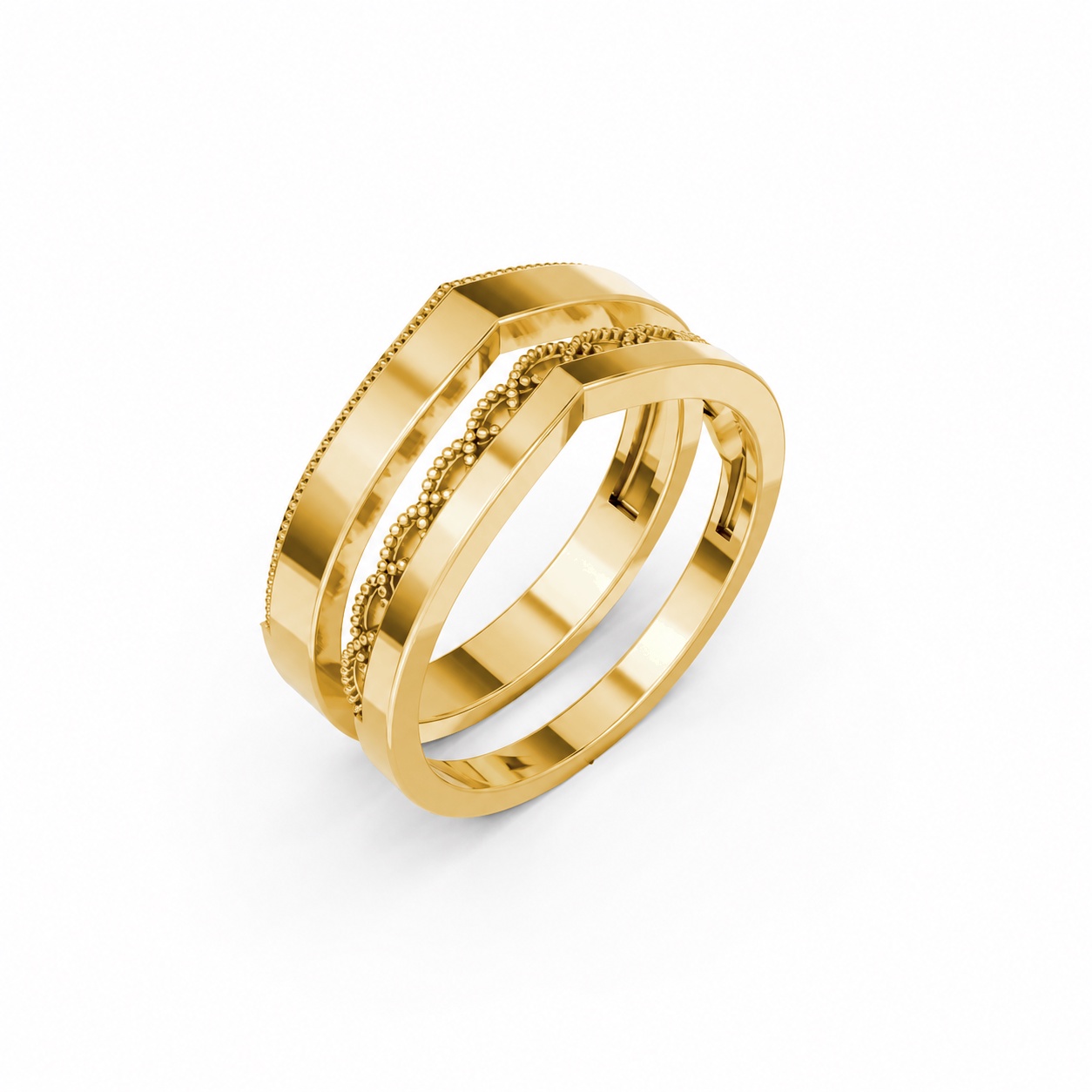 Nhẫn cưới A206 màu Vàng Gold thiết kế tinh tế, sang trọng