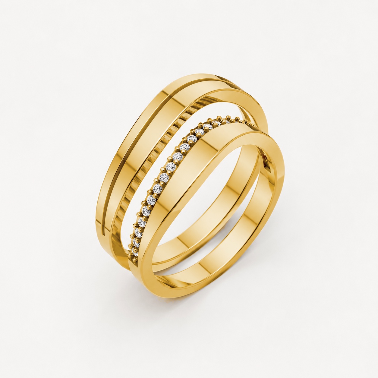 Nhẫn cưới A207 màu Vàng Gold thiết kế tinh tế, sang trọng