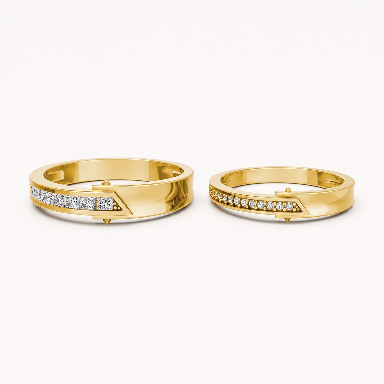 Nhẫn cưới A212 màu Vàng Gold thiết kế tinh xảo, độc đáo