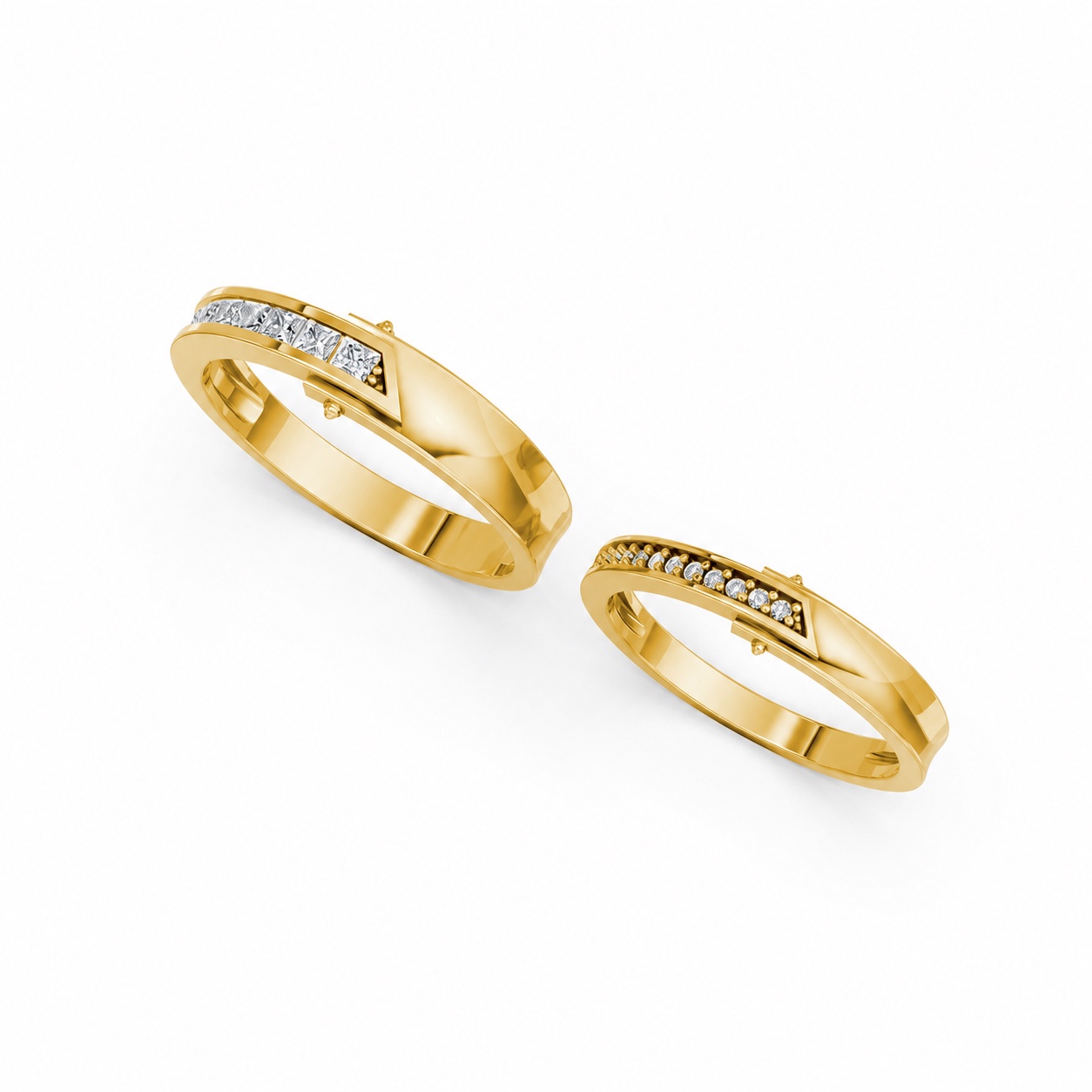Nhẫn cưới A212 màu Vàng Gold vàng 10K/14K/18K/607 cao cấp, thanh lịch