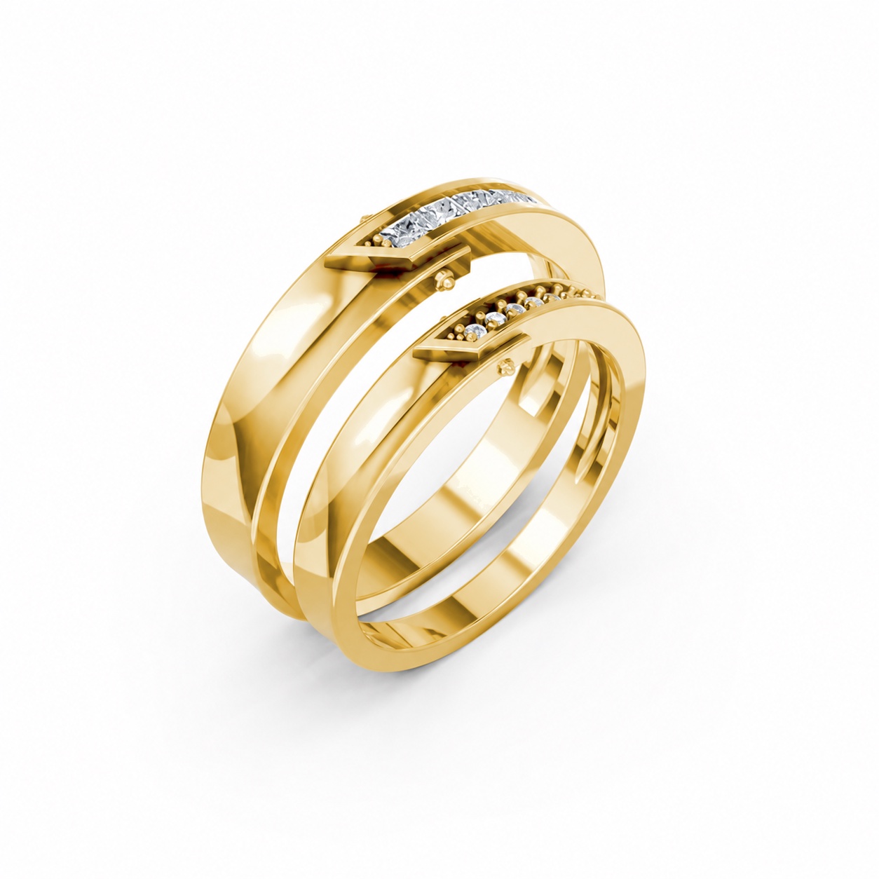 Nhẫn cưới A212 màu Vàng Gold thiết kế tinh tế, sang trọng