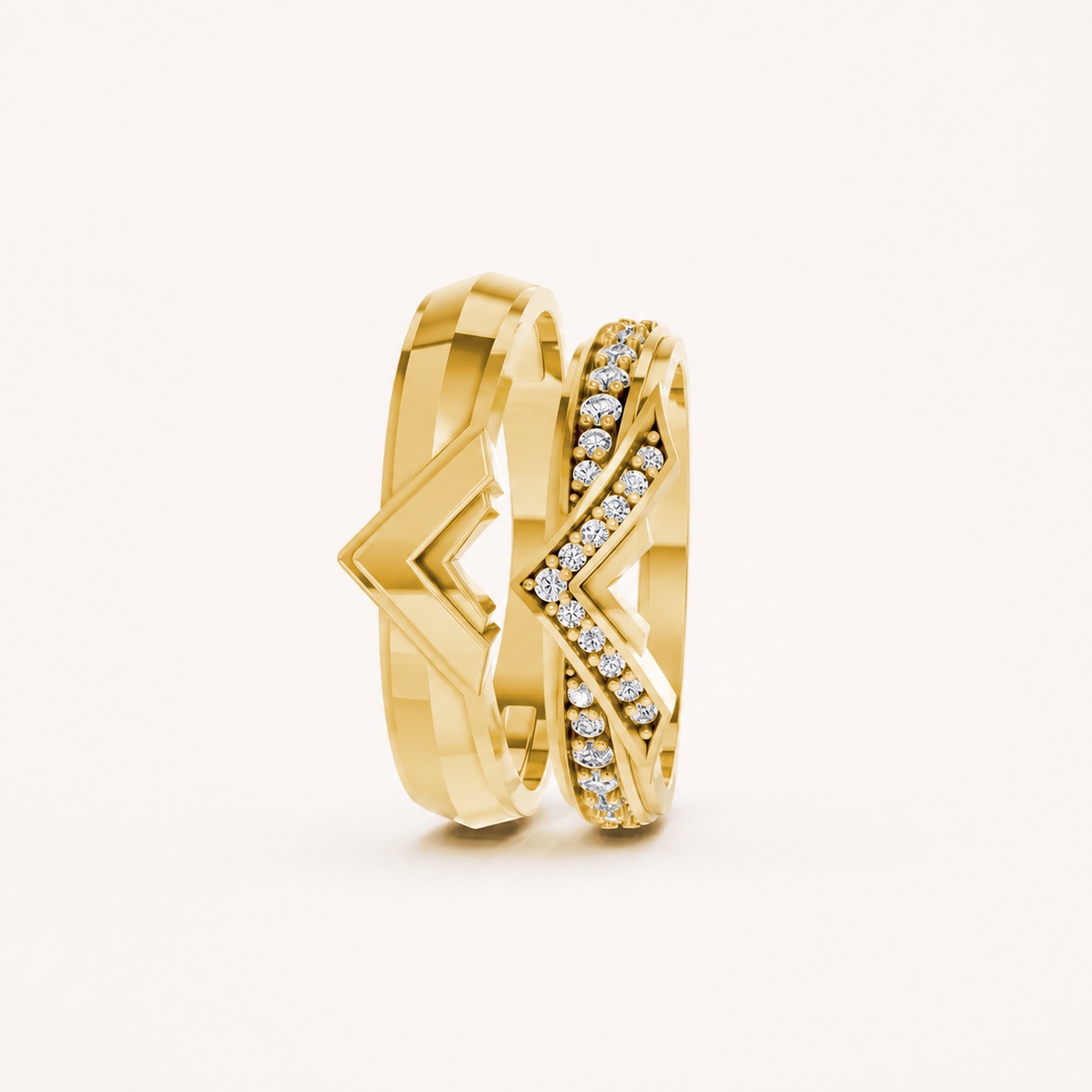 NHẪN CƯỚI A214 Vàng Gold thiết kế phá cách, sang trọng