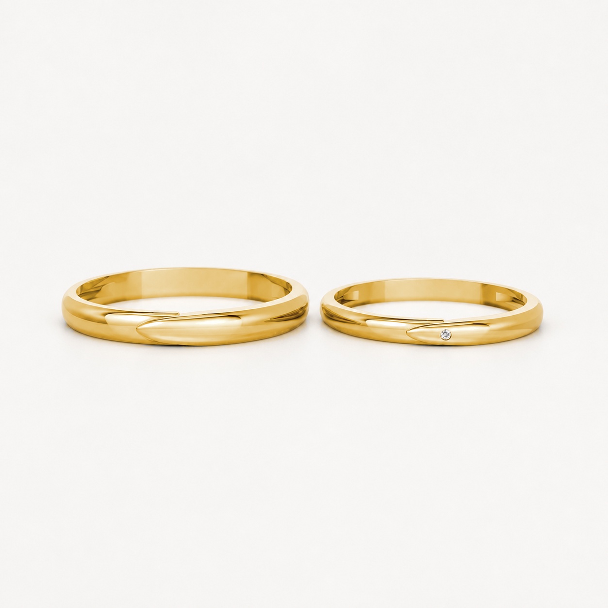 Nhẫn cưới A216 màu Vàng Gold thiết kế phá cách, sang trọng