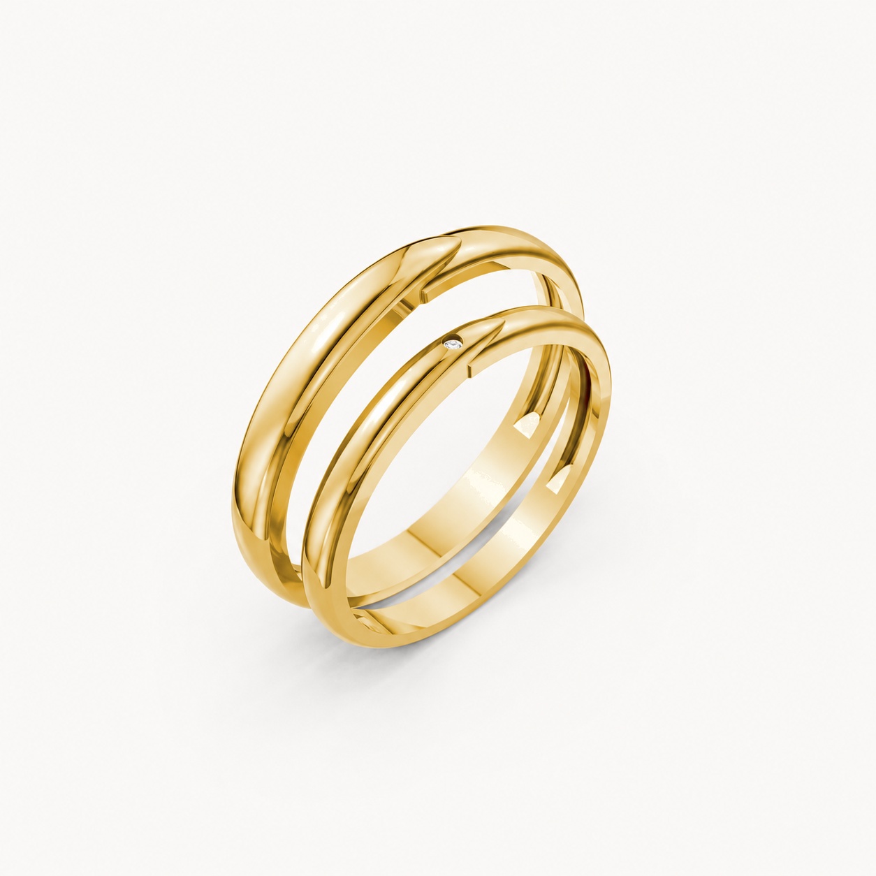 Nhẫn cưới A216 màu Vàng Gold thiết kế tinh tế, sang trọng