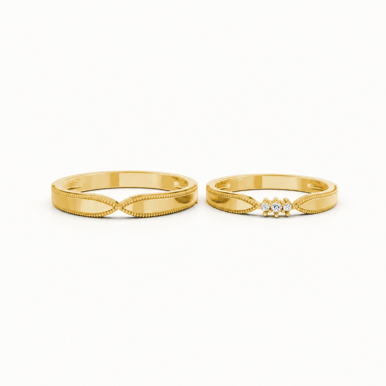 Nhẫn cưới A218 màu Vàng Gold vàng 10K/14K/18K/607 cao cấp, thanh lịch