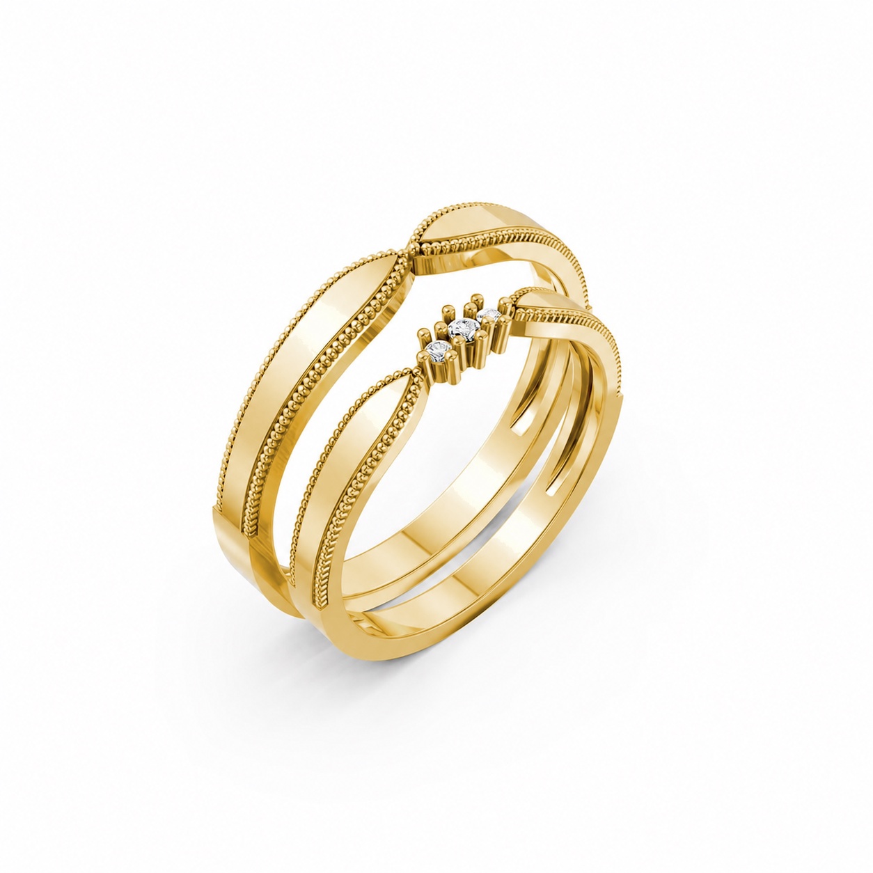 Nhẫn cưới A218 màu Vàng Gold thiết kế tinh tế, sang trọng