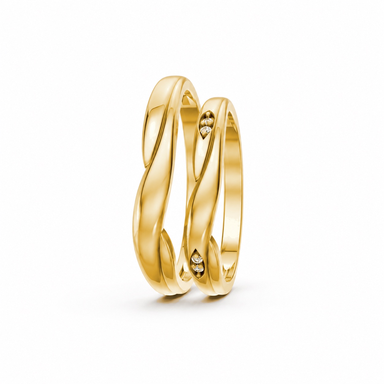 Nhẫn cưới A219 màu Vàng Gold thiết kế phá cách, sang trọng