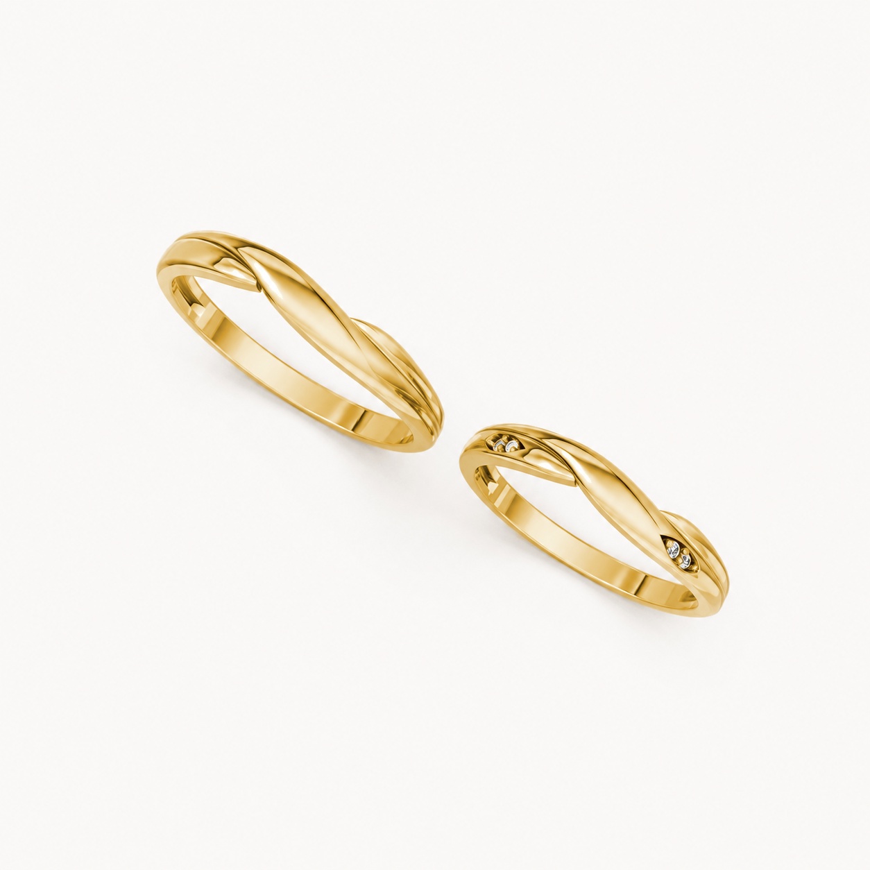 Nhẫn cưới A219 màu Vàng Gold thiết kế tinh xảo, độc đáo