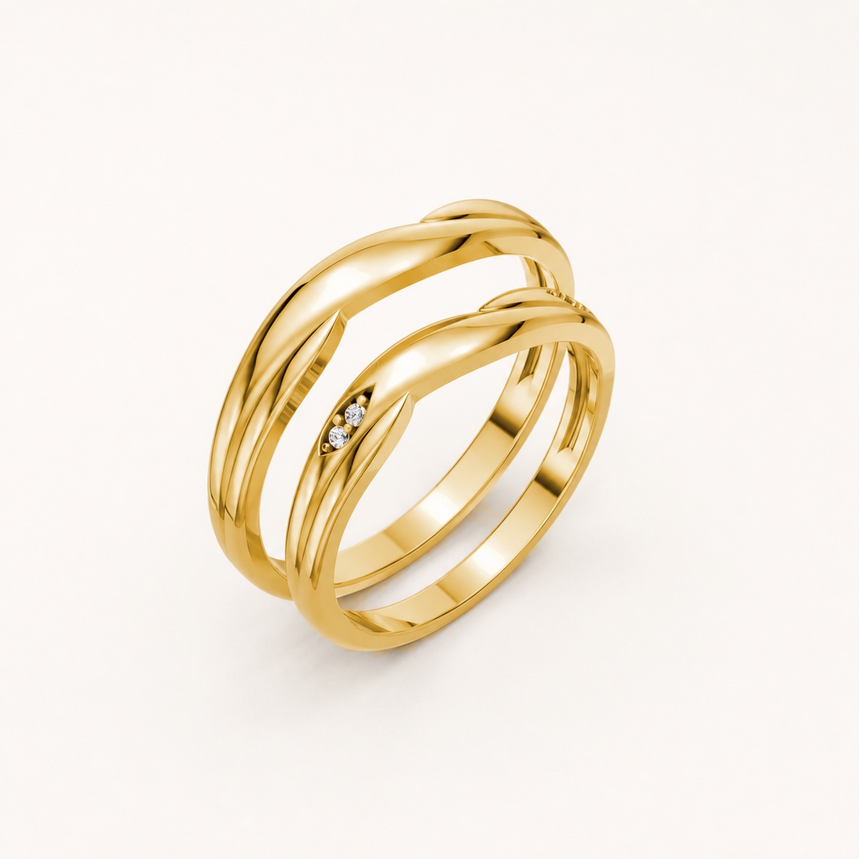 Nhẫn cưới A219 màu Vàng Gold thiết kế tinh tế, sang trọng