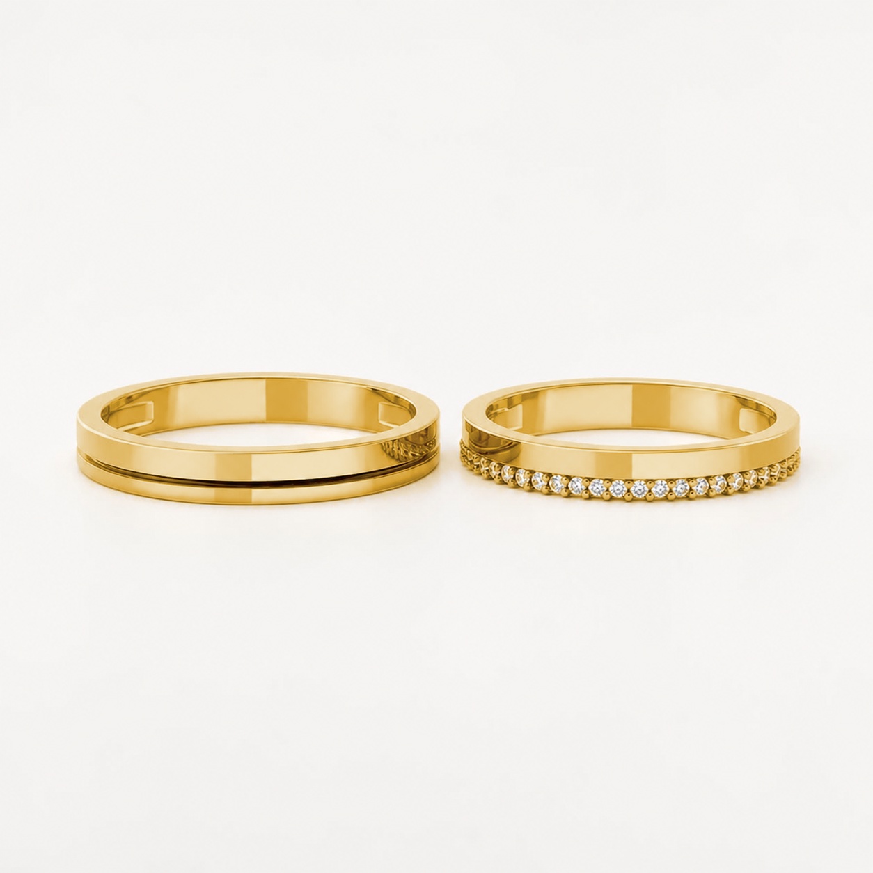 Nhẫn cưới A220 màu Vàng Gold thiết kế tinh xảo, độc đáo