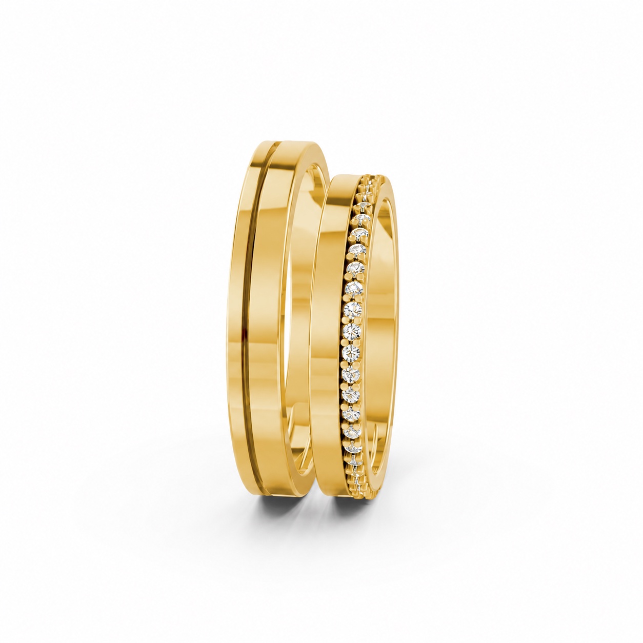 Nhẫn cưới A220 màu Vàng Gold thiết kế phá cách, sang trọng