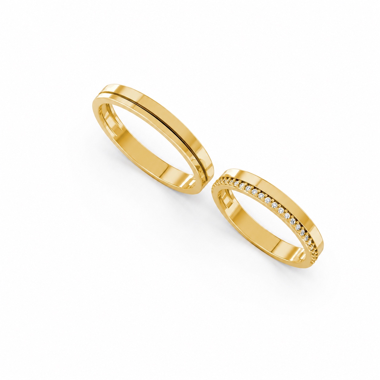 Nhẫn cưới A220 màu Vàng Gold vàng 10K/14K/18K/607 cao cấp, thanh lịch