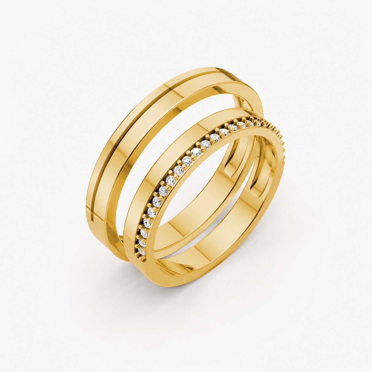 Nhẫn cưới A220 màu Vàng Gold thiết kế tinh tế, sang trọng