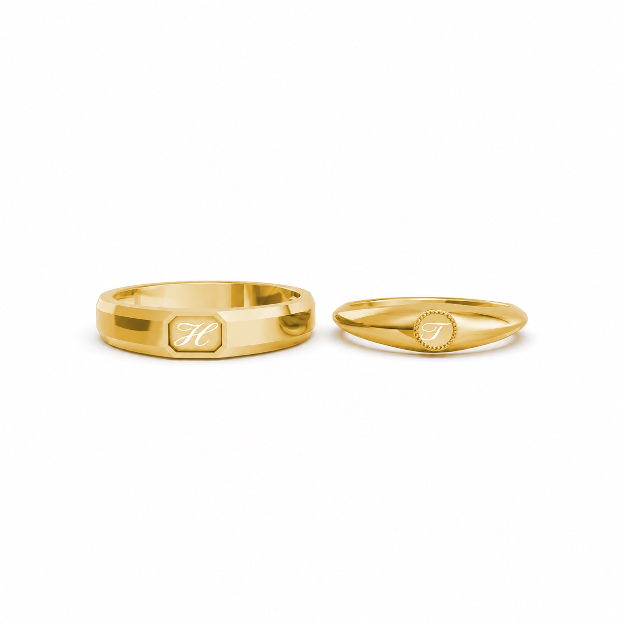 Nhẫn cưới A221 màu Vàng Gold thiết kế tinh xảo, độc đáo