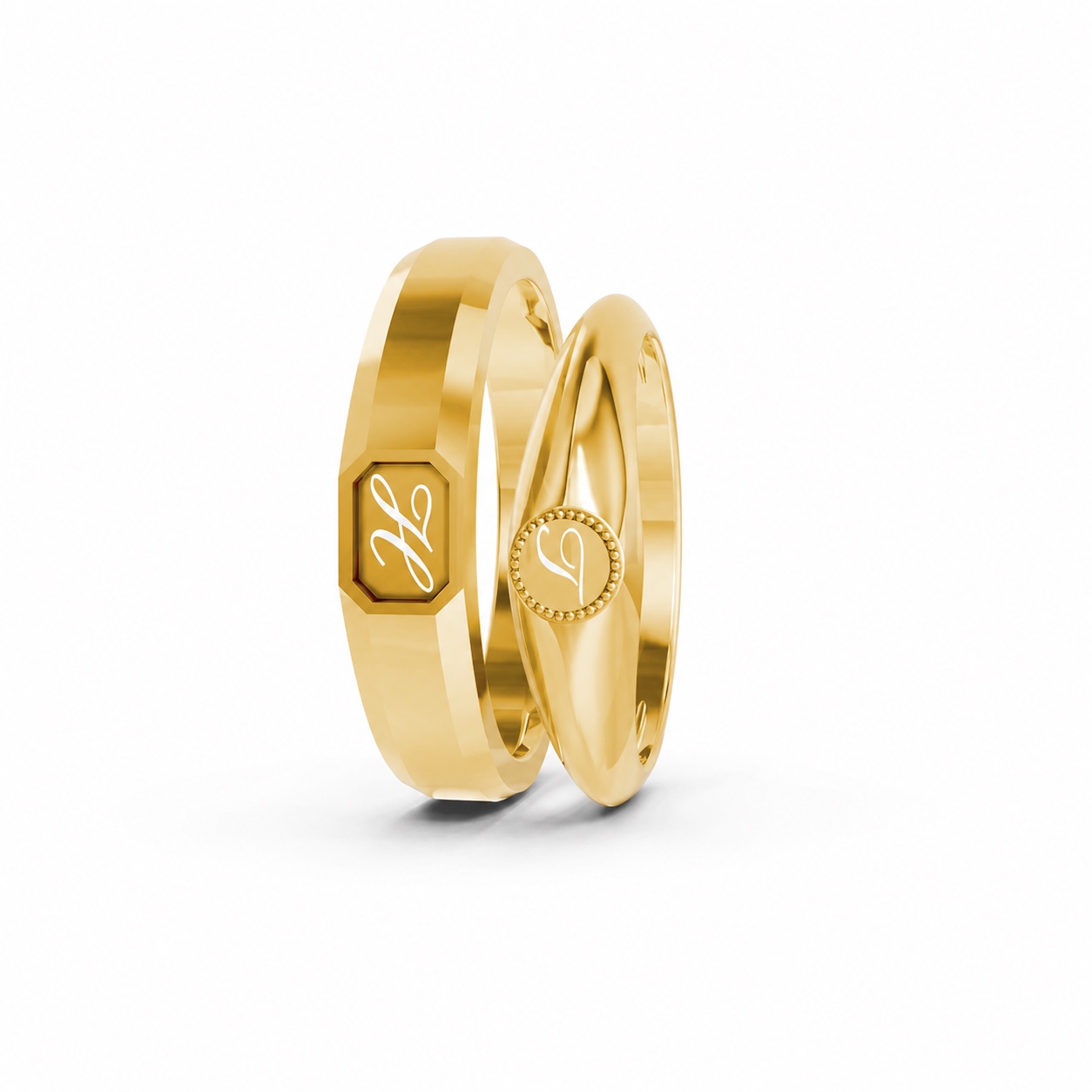 Nhẫn cưới A221 màu Vàng Gold vàng 10K/14K/18K/607 cao cấp, thanh lịch