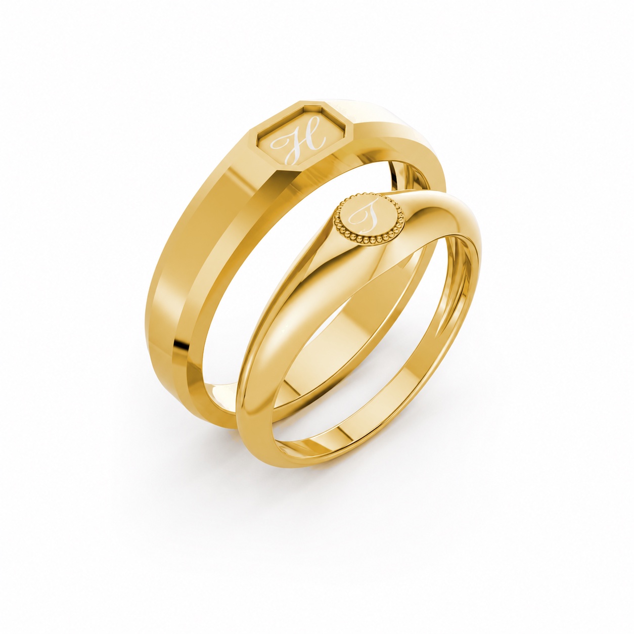 Nhẫn cưới A221 màu Vàng Gold thiết kế tinh tế, sang trọng