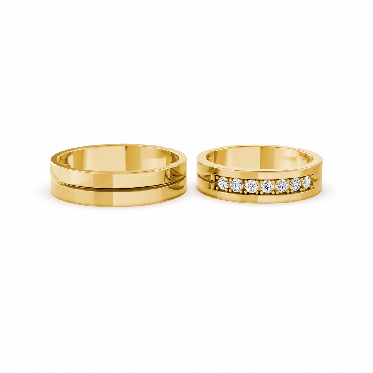 Nhẫn cưới A222 màu Vàng Gold thiết kế tinh xảo, độc đáo