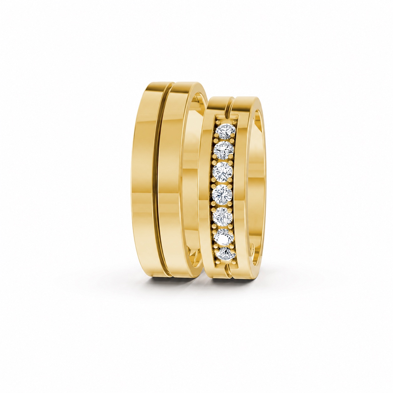 Nhẫn cưới A222 màu Vàng Gold vàng 10K/14K/18K/607 cao cấp, thanh lịch