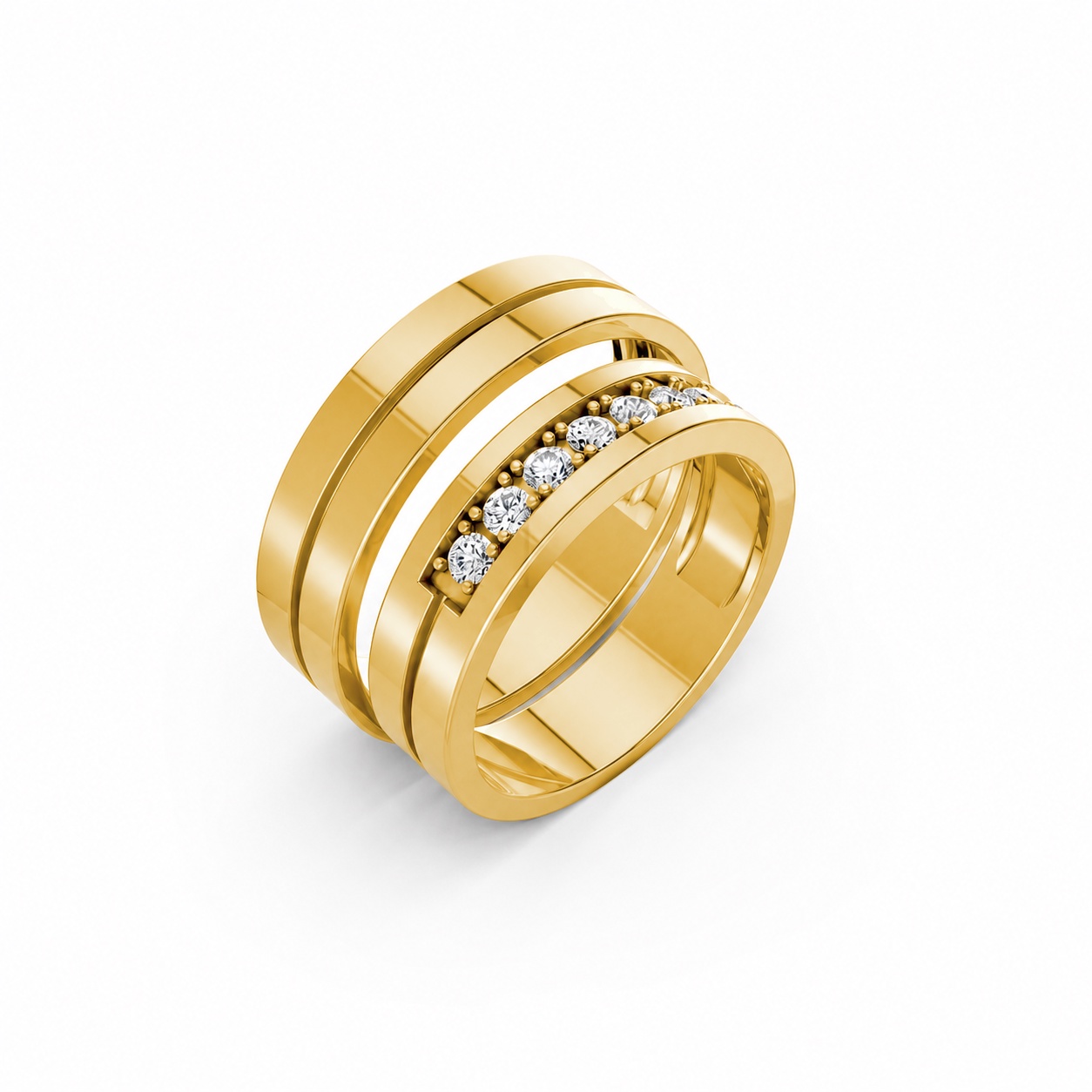 Nhẫn cưới A222 màu Vàng Gold thiết kế tinh tế, sang trọng