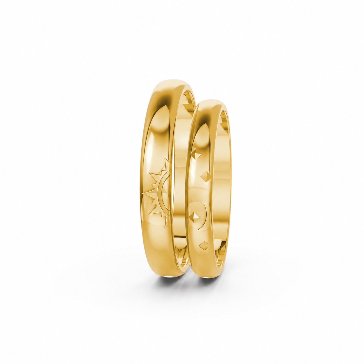NHẪN CƯỚI A226 màu Vàng Gold thiết kế phá cách, sang trọng