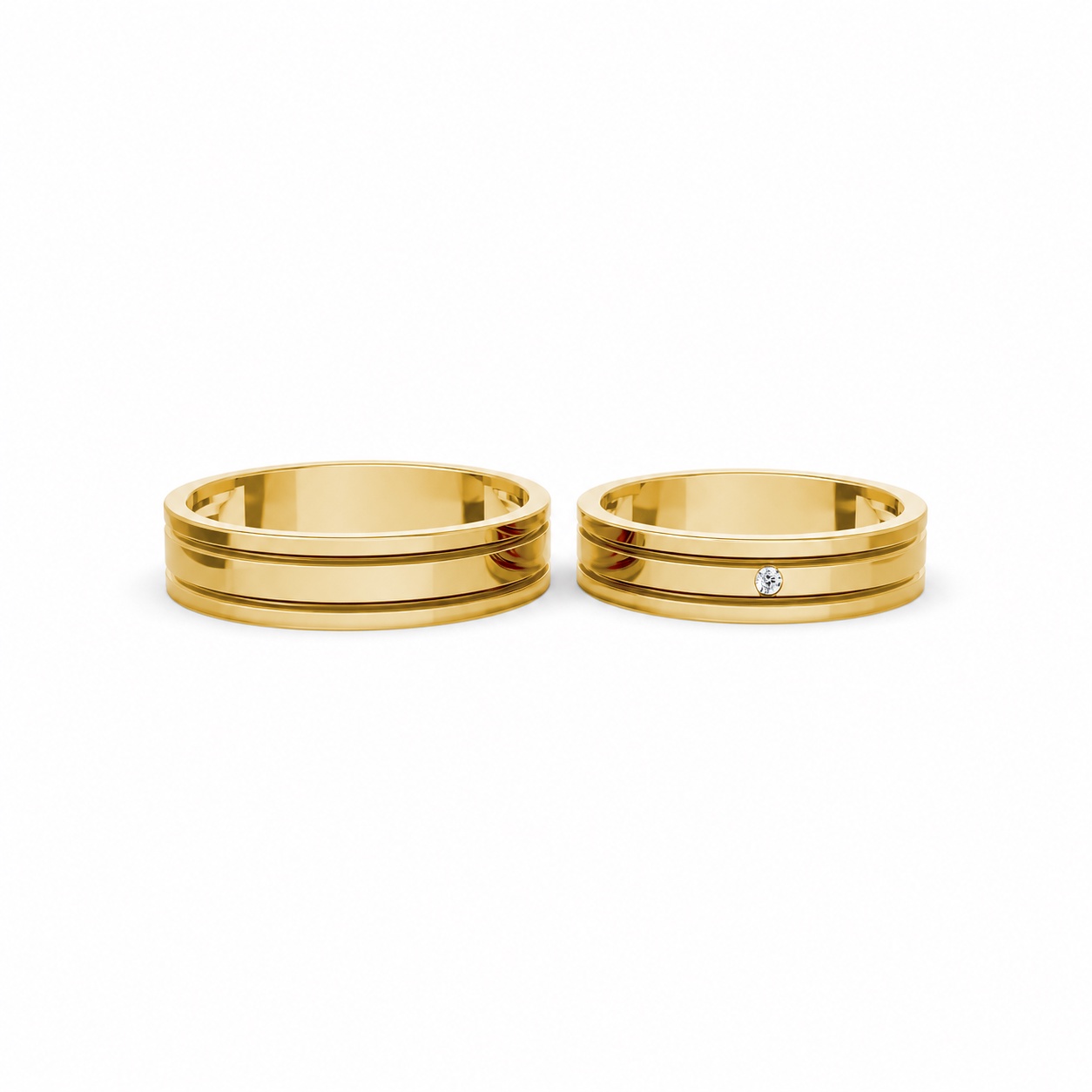 NHẪN CƯỚI A227 màu Vàng Gold thiết kế phá cách, sang trọng