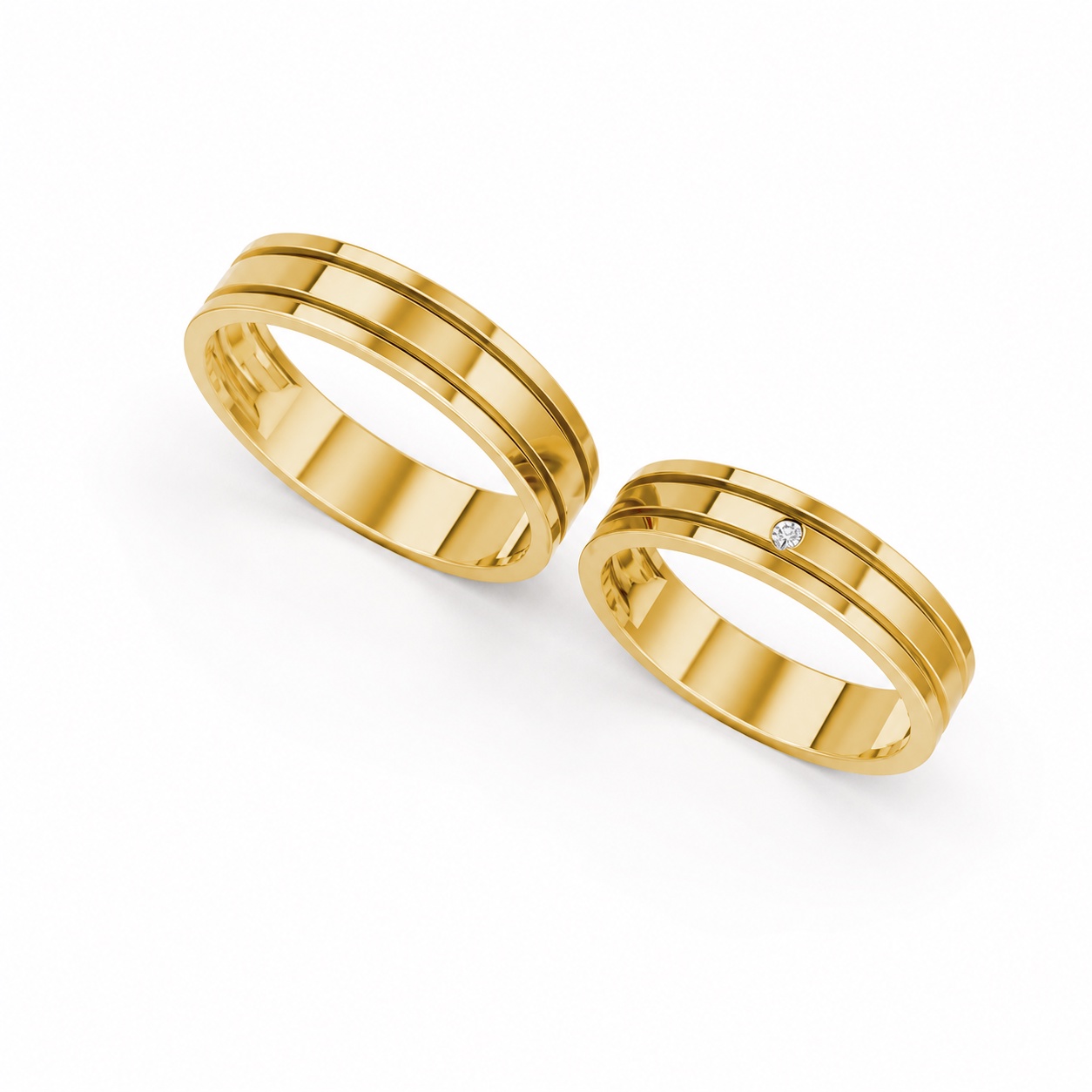 NHẪN CƯỚI A227 màu Vàng Gold vàng 10K/14K/18K/607 cao cấp, thanh lịch