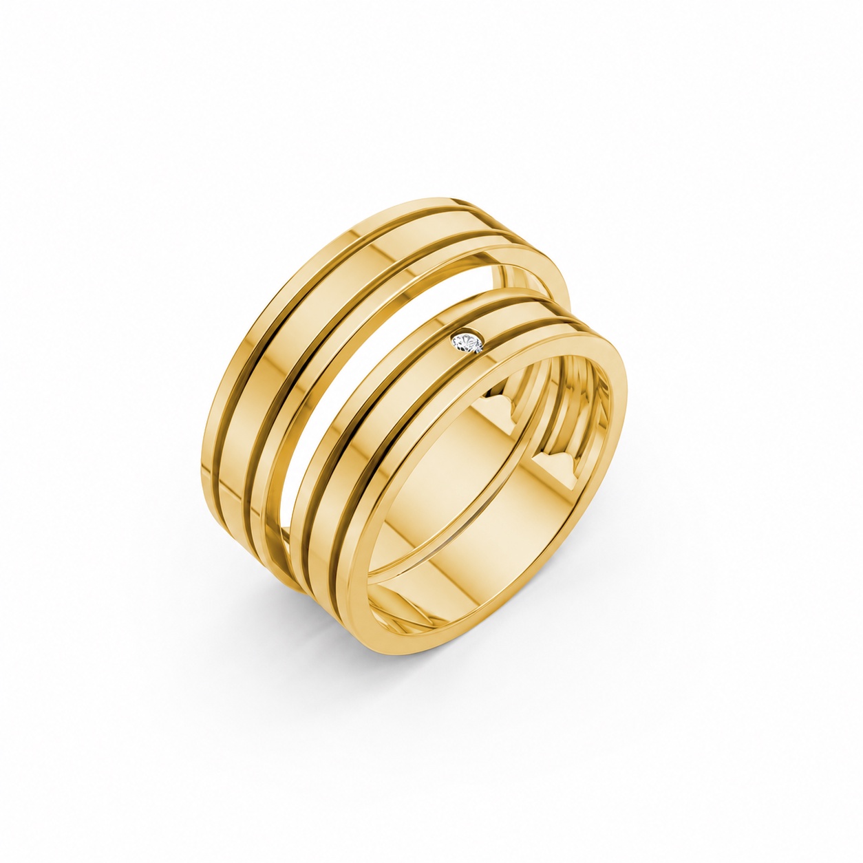 NHẪN CƯỚI A227 màu Vàng Gold thiết kế tinh tế, sang trọng