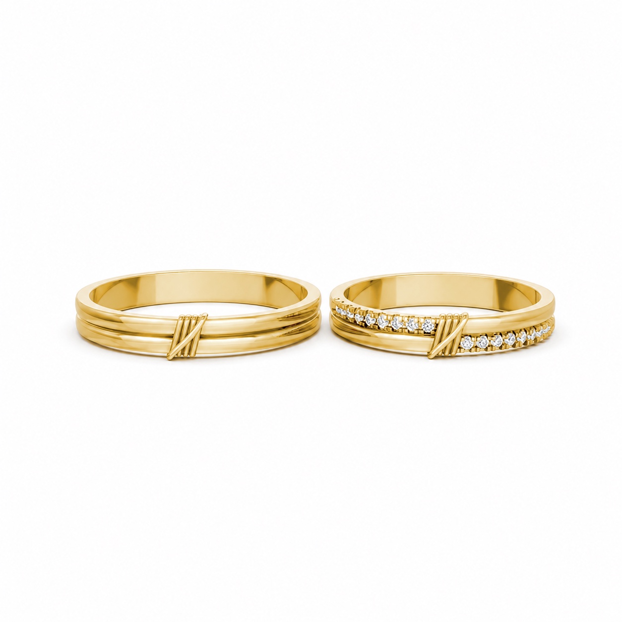 Nhẫn cưới A234 màu Vàng Gold vàng 10K/14K/18K/607 cao cấp, thanh lịch