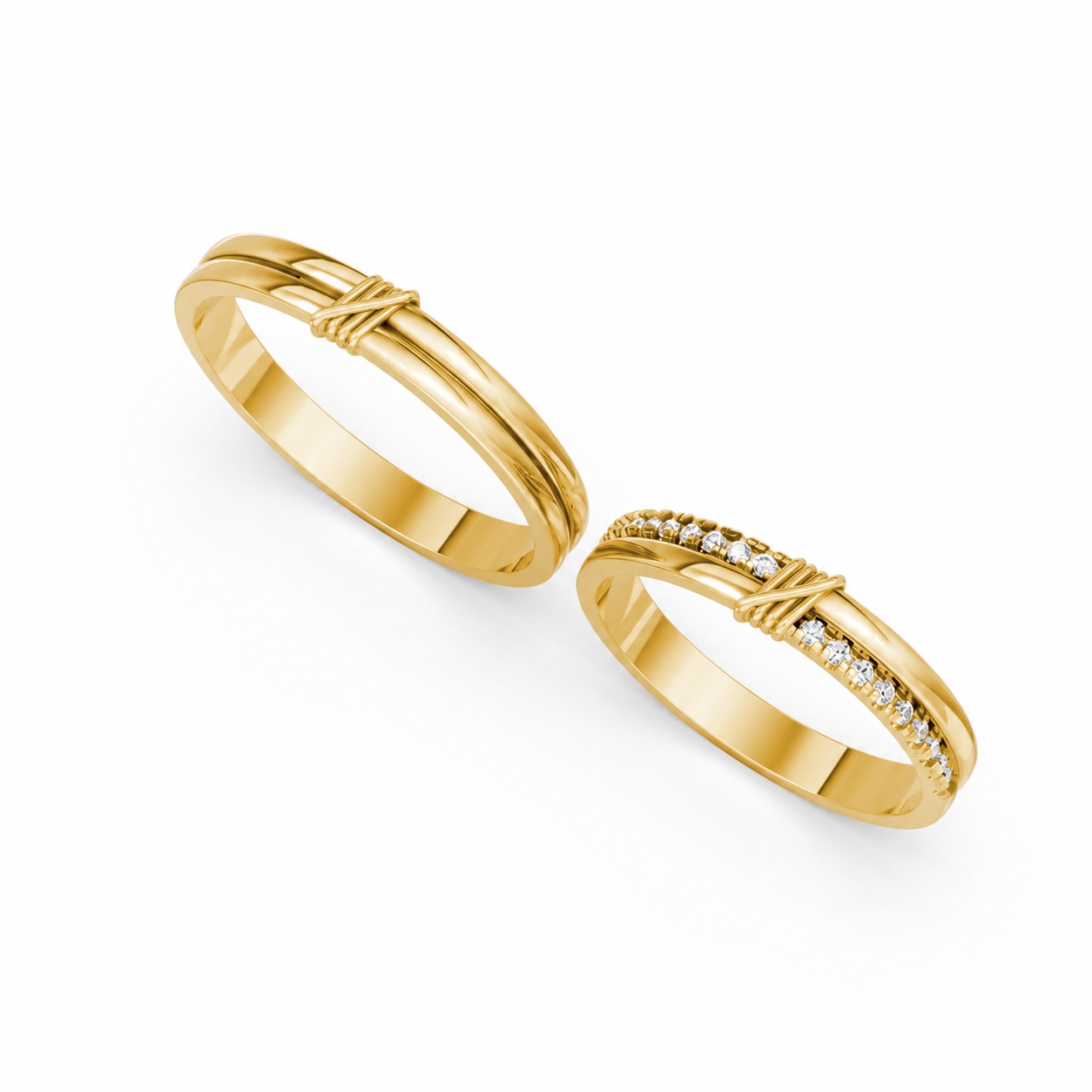 Nhẫn cưới A234 màu Vàng Gold thiết kế tinh xảo, độc đáo