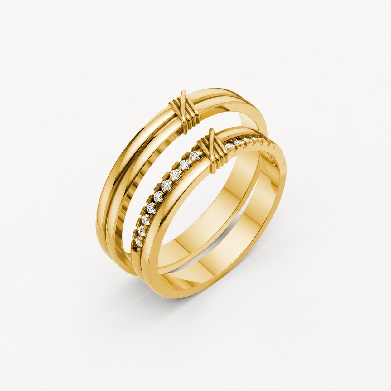 Nhẫn cưới A234 màu Vàng Gold thiết kế tinh tế, sang trọng