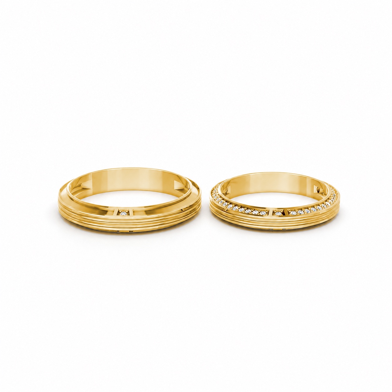 NHẪN CƯỚI A237 Vàng Gold vàng 10K/14K/18K/607 cao cấp, thanh lịch