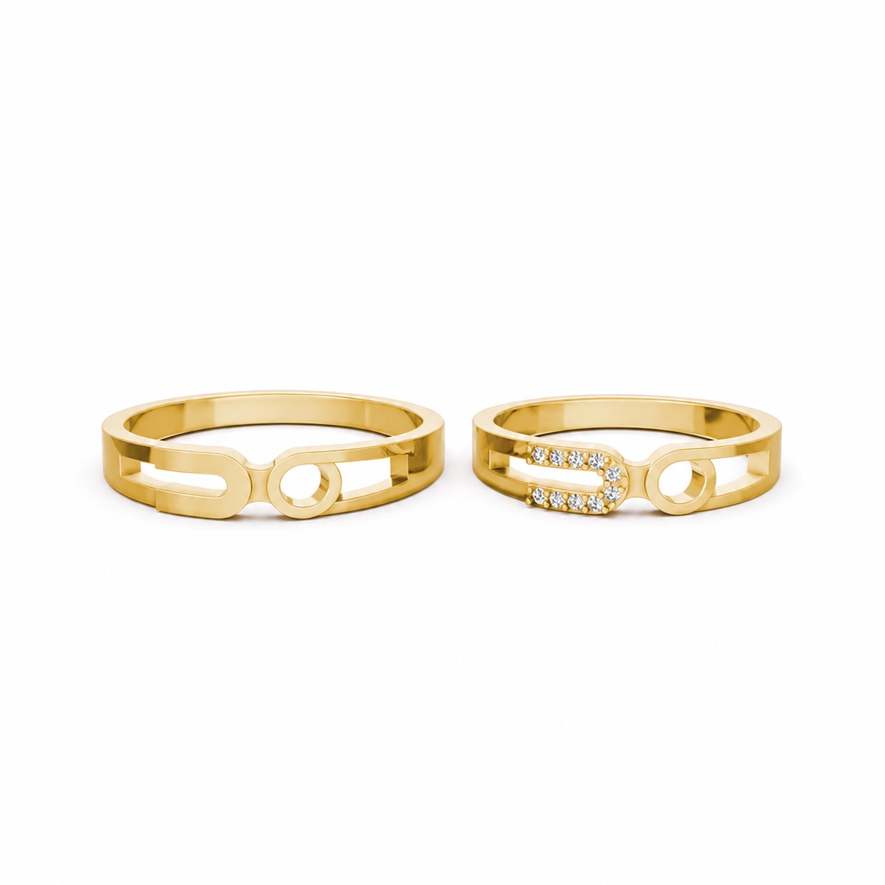 Nhẫn cưới A238 màu Vàng Gold vàng 10K/14K/18K/607 cao cấp, thanh lịch