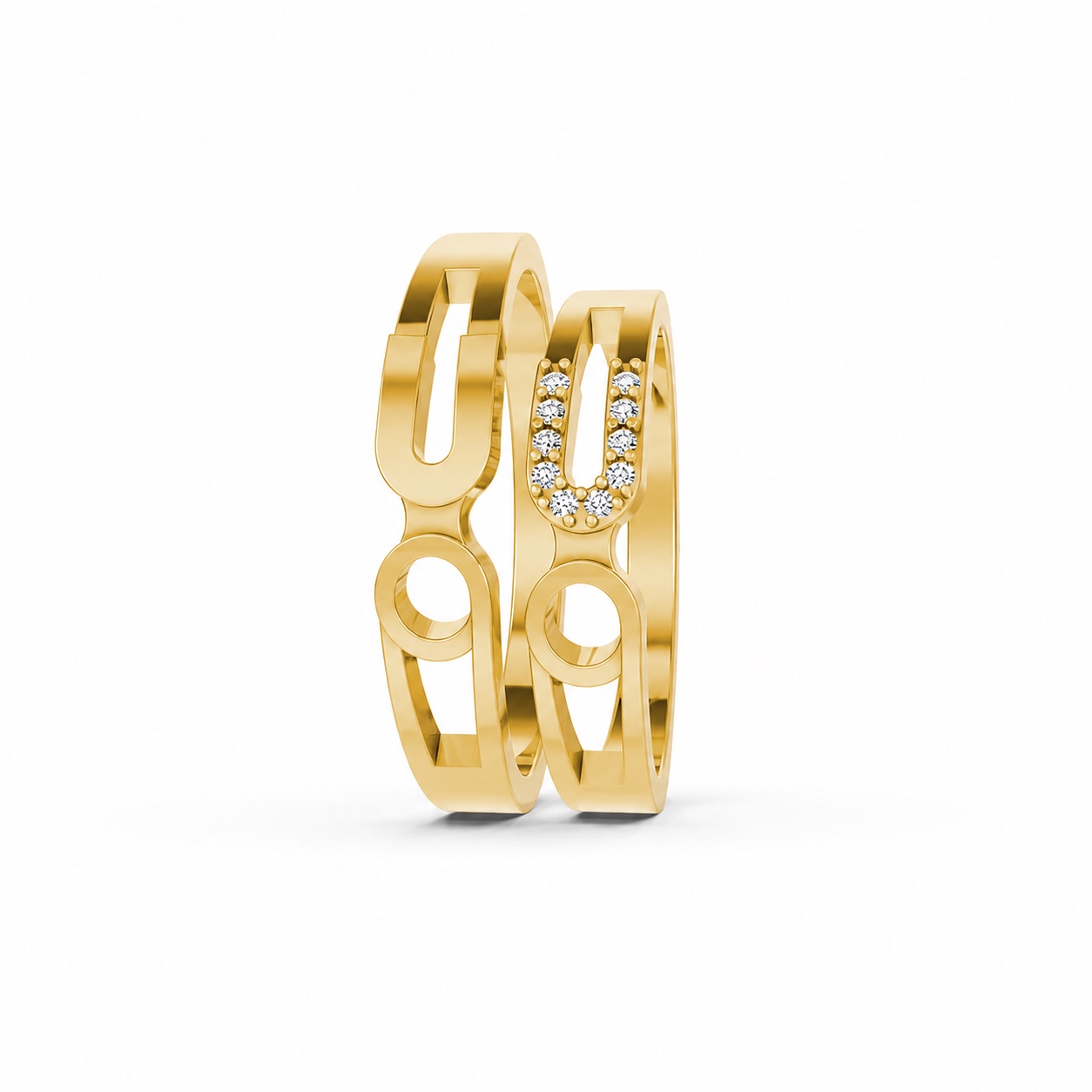 Nhẫn cưới A238 màu Vàng Gold thiết kế phá cách, sang trọng